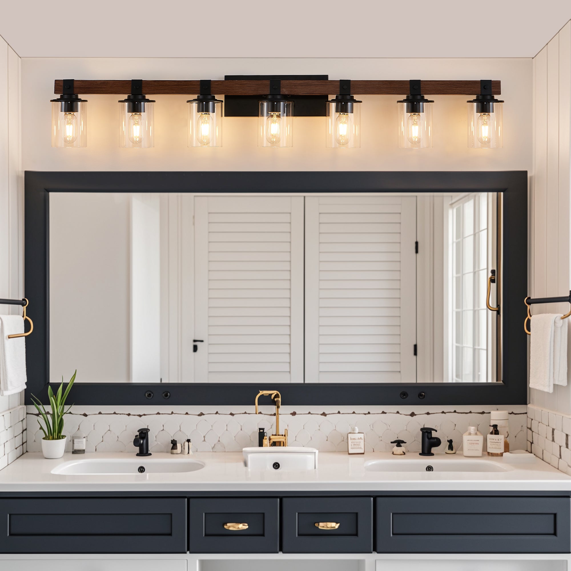 50" Rustic 7-Light Vanity Light