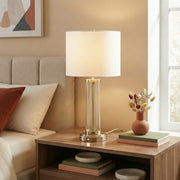 Modern Crystal Glass Table Lamp with Fabric Shade 🇺🇸