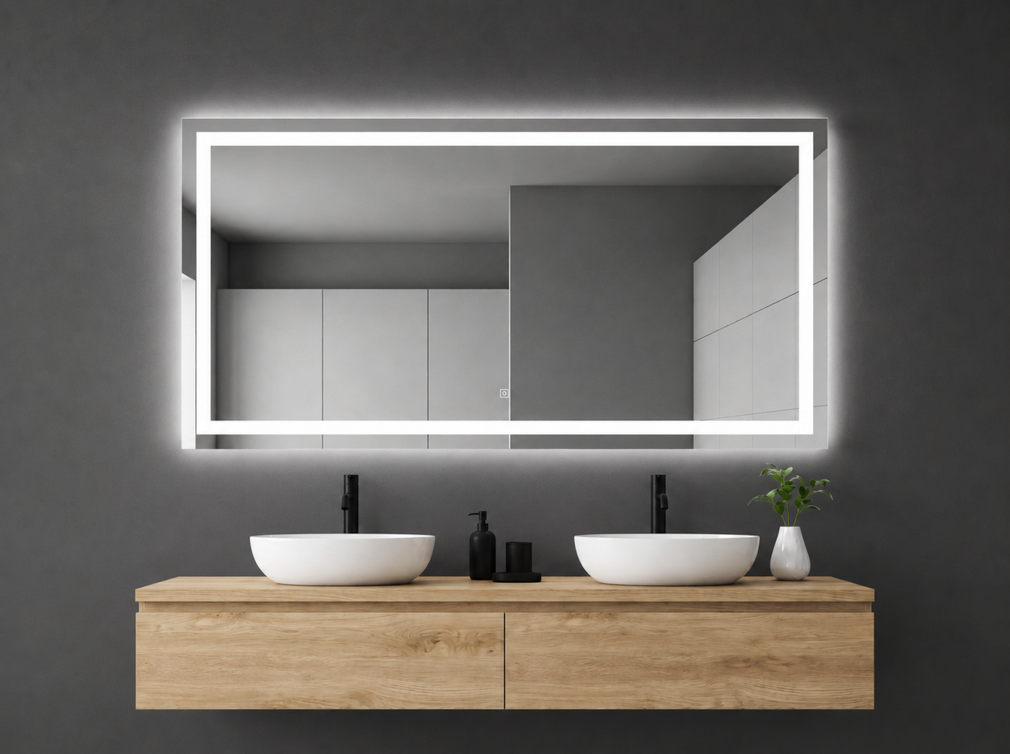 72" x 36" LED Bathroom Vanity Mirror with Anti-Fog &amp; Dimmable Lighting
