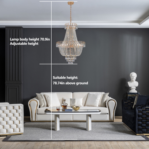 Modern Gold Crystal Chandelier for Living Room & Dining Room 🇺🇸