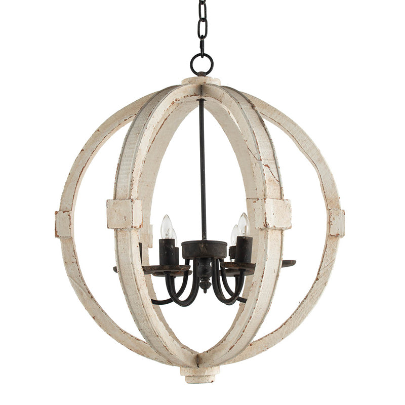 6-Light Wood Chandelier