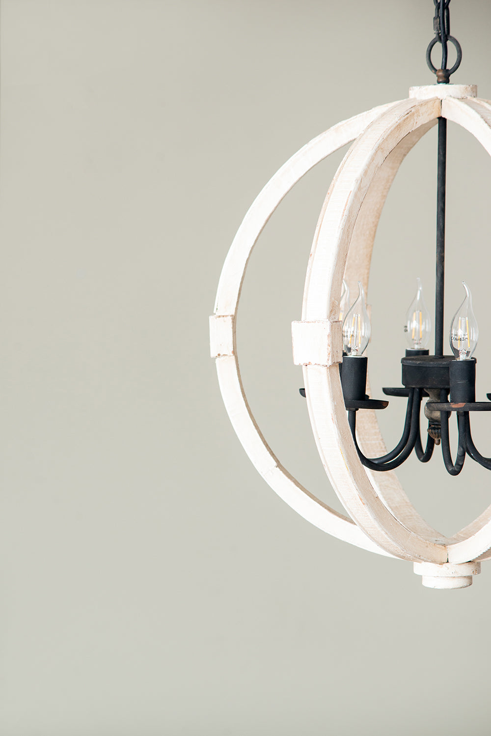 6-Light Wood Chandelier