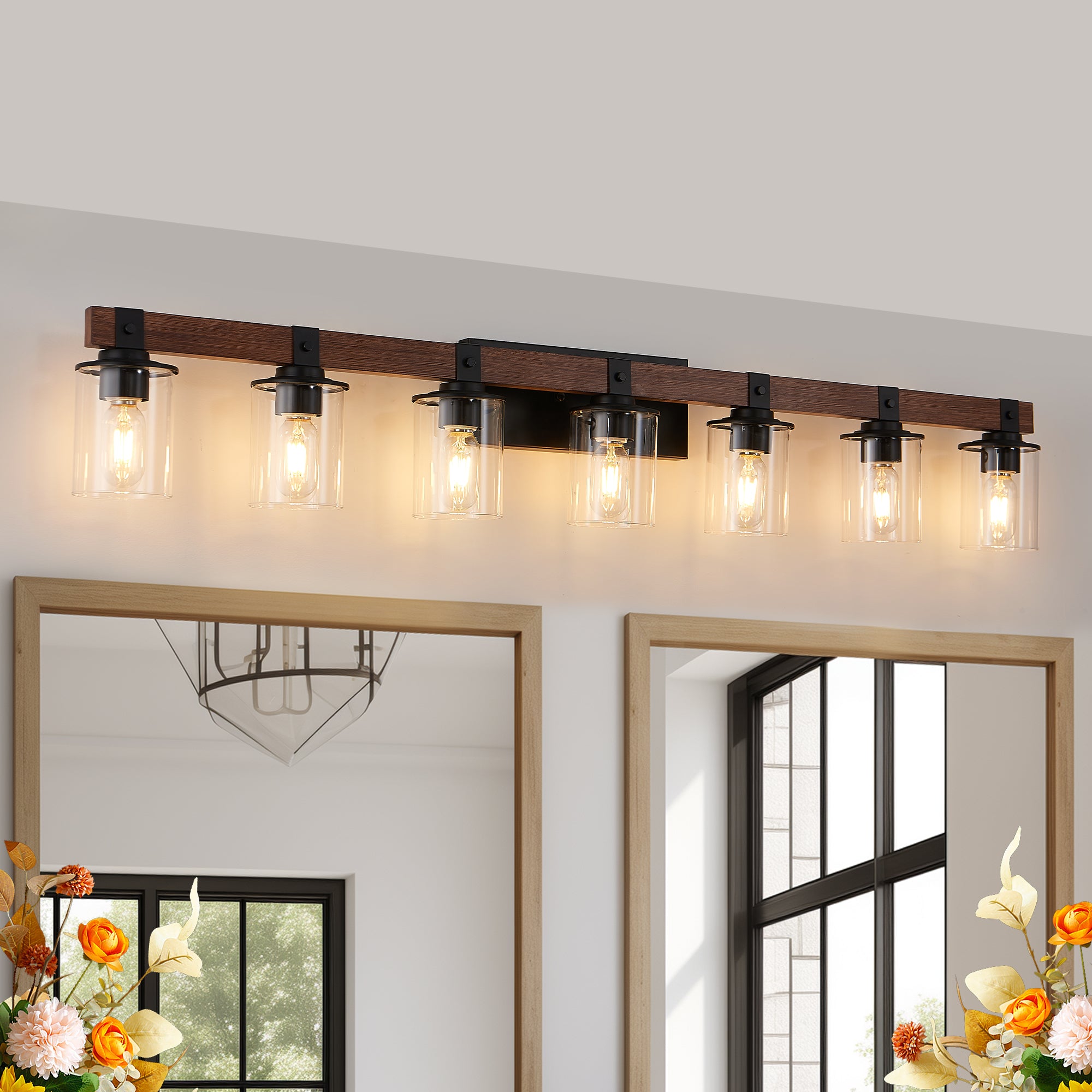 50" Rustic 7-Light Vanity Light