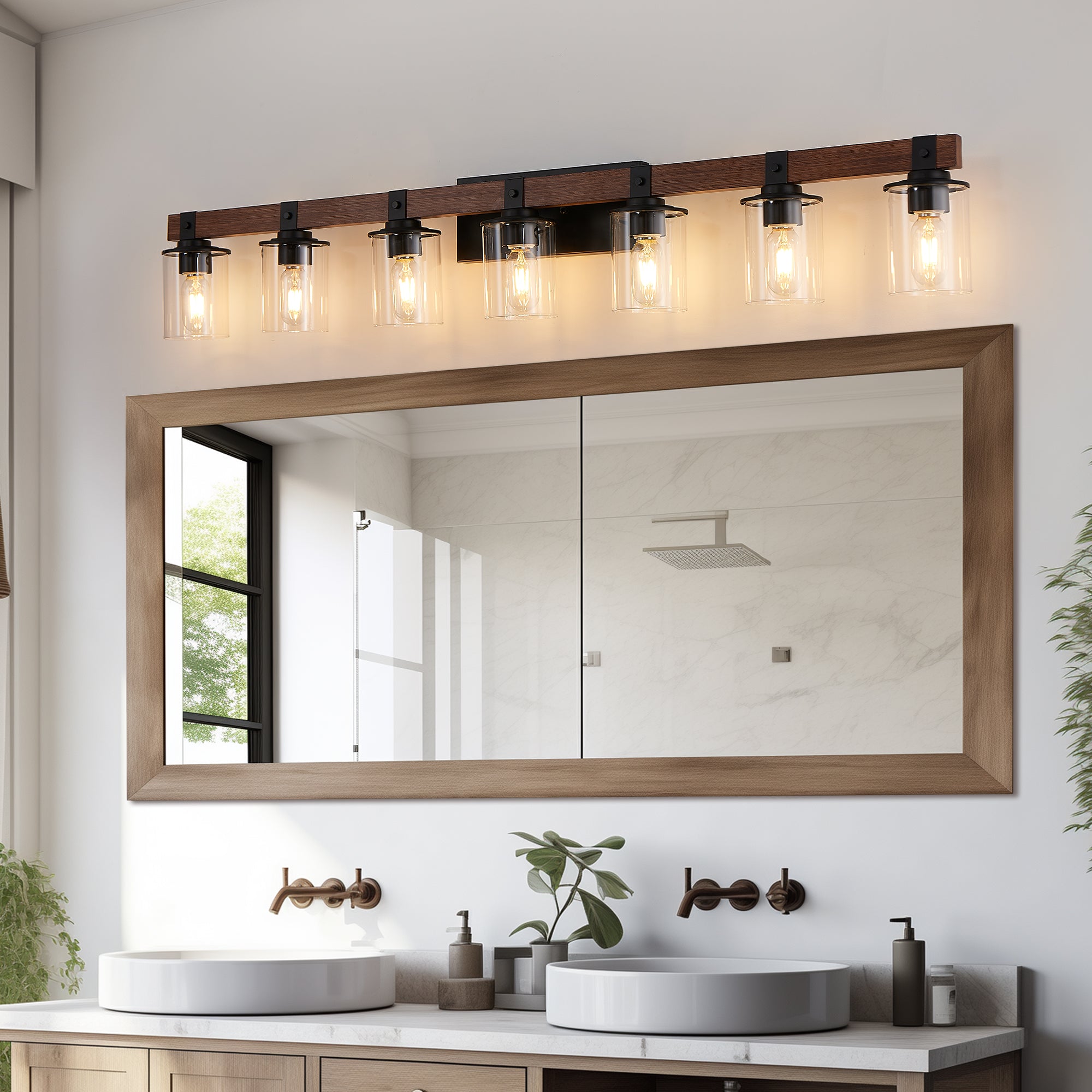 50" Rustic 7-Light Vanity Light