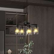 6-Light Black Farmhouse Chandelier with Glass Shades 🇺🇸